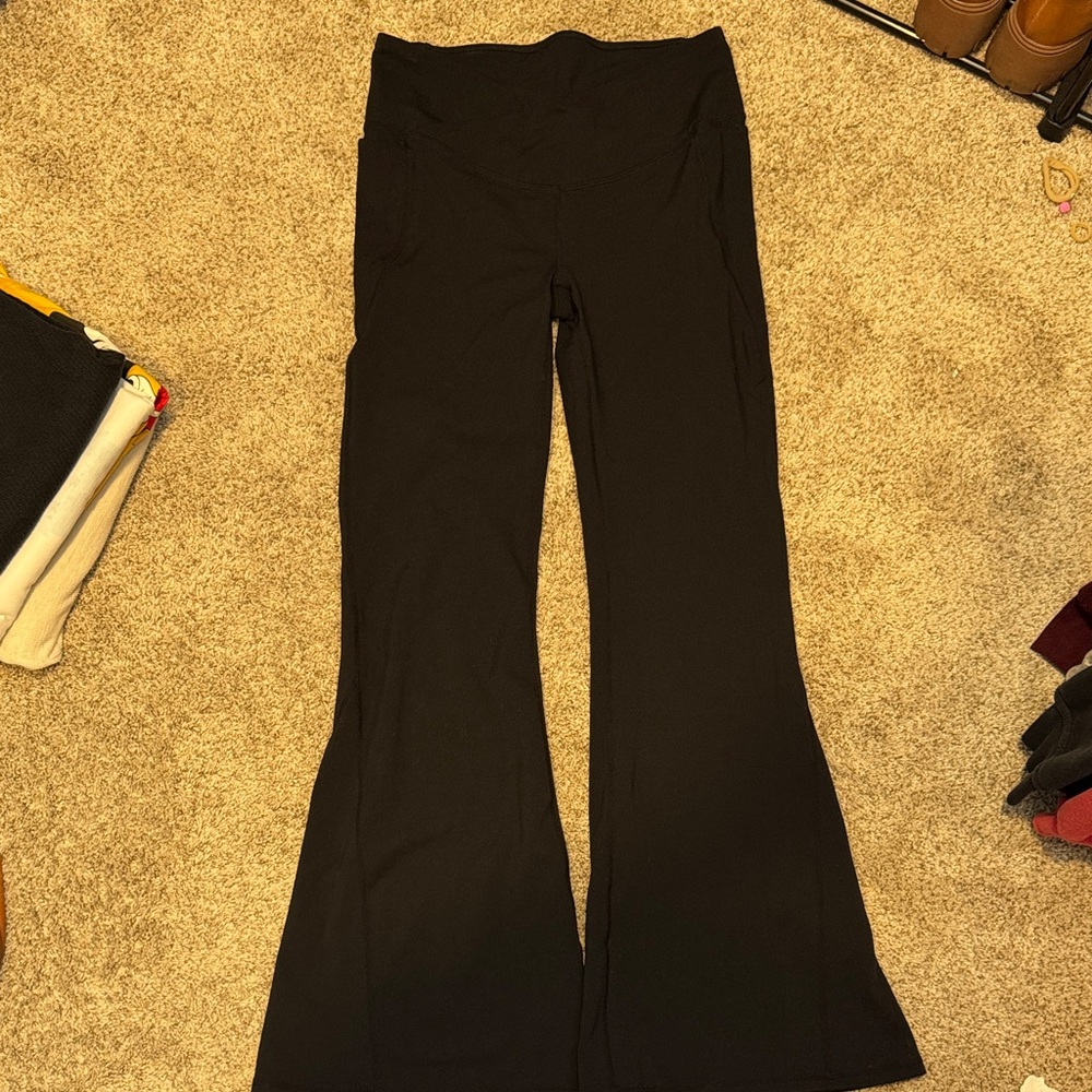 Fabletics Black Flare Leggings with High Waist